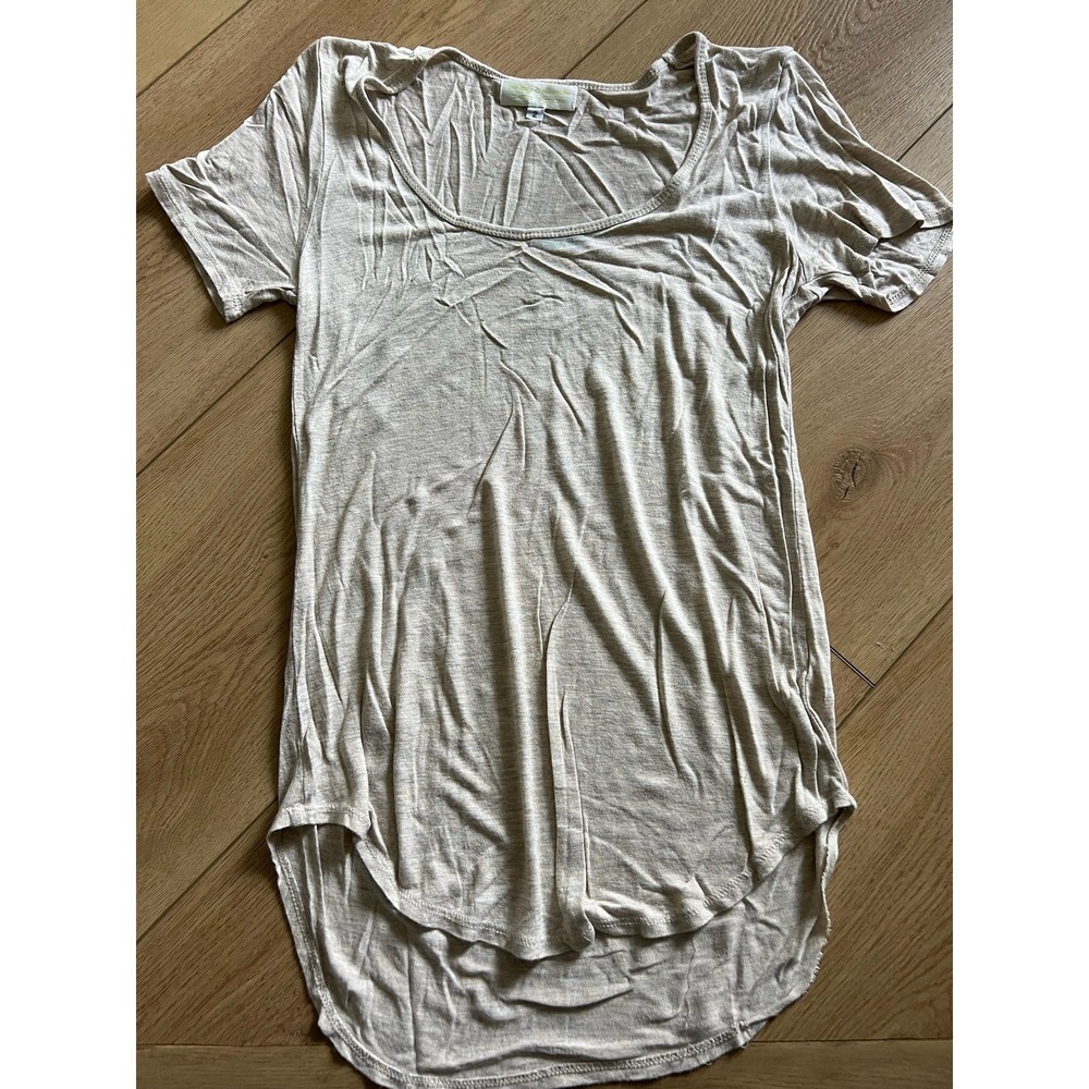 The Lady & The Sailor Women's Beige Curved Hem Tunic Top Size 2‎